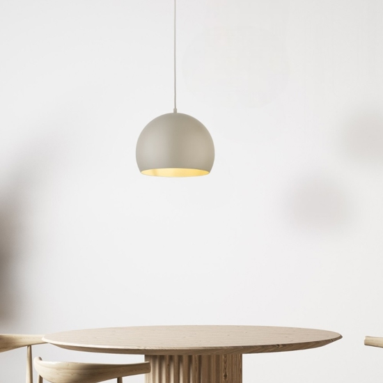 Lampadario per tavolo da cucina a cupola beige 27 cm